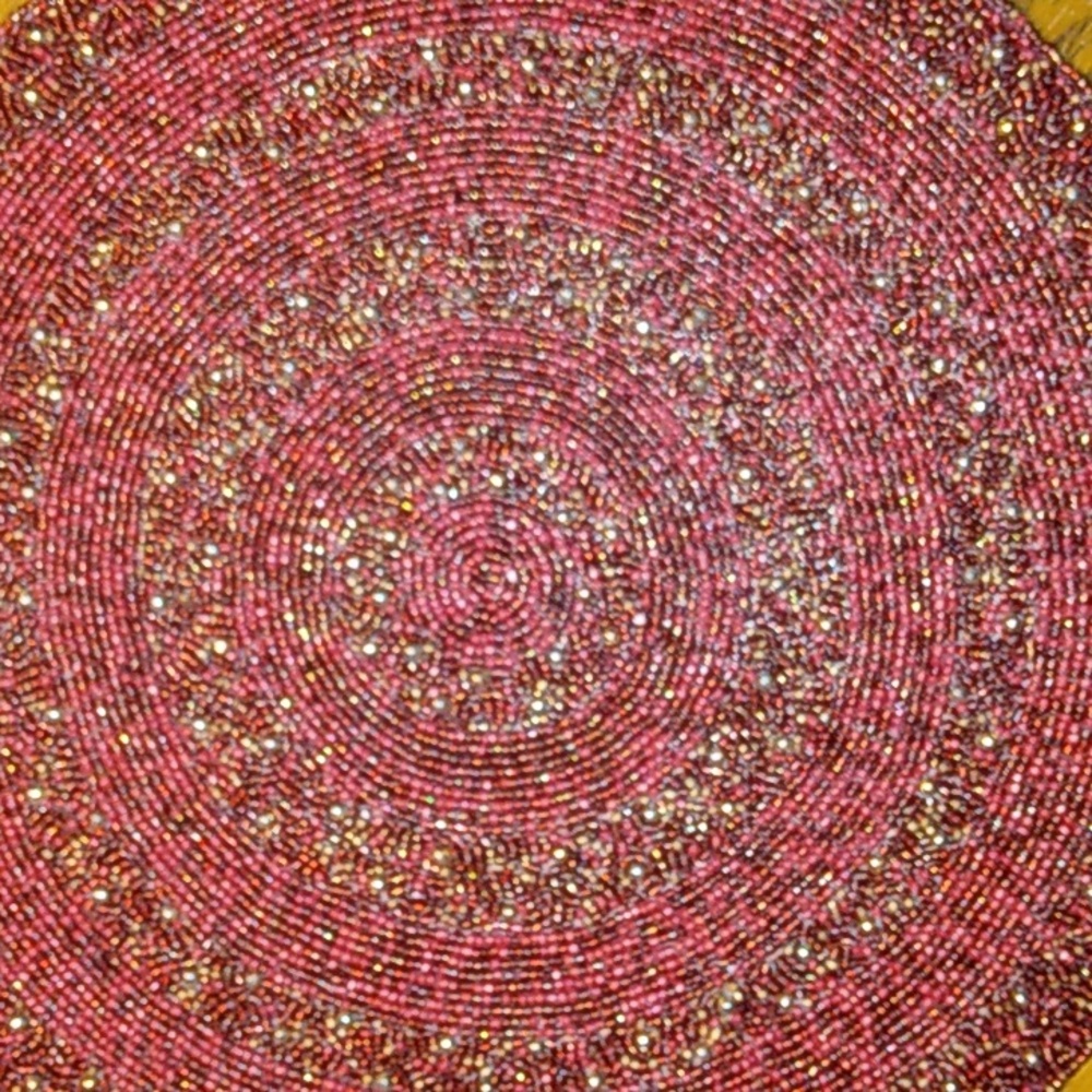 Set Of Five Max Studio 15" Beaded Chargers/Placemats